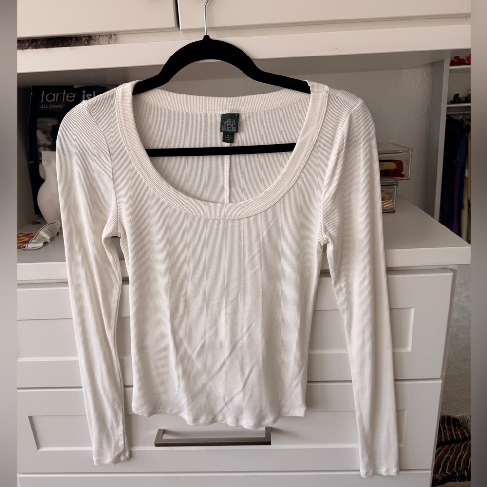 Women's White Long Sleeve Top